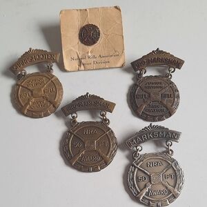 Vintage NRA Marksman and Sharpshooter Medals